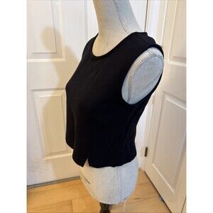 CLASSY CROP Karol Richardson Black Wool Blend Tank Top Size P